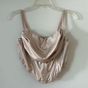 Corset Satin Tank - Urban Outfitters